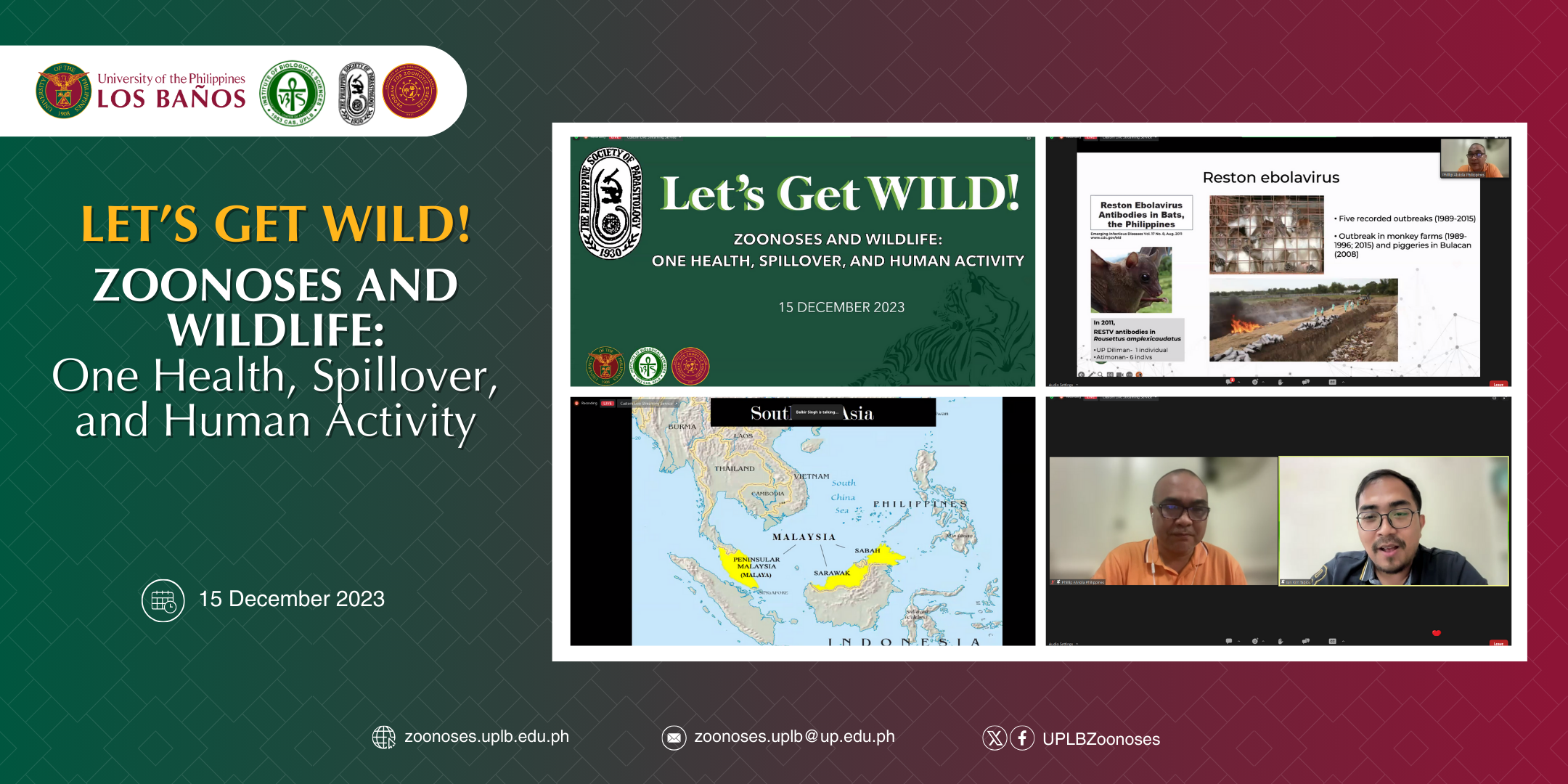 UPLB PZD partners with PSP, UPLB IBS for 2023 Zoonoses and Wildlife Webinar
